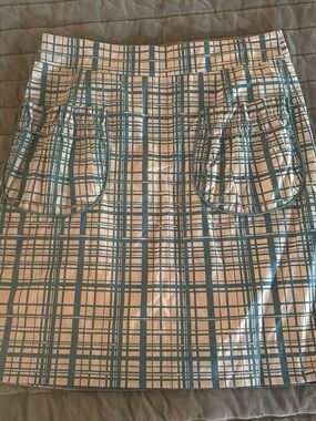 Blue Plaid Pocket Skirt - Women Anthropologie